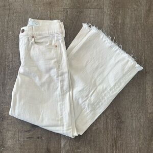AYR The Must Wide Leg Raw Hem Cream Jeans size 27
